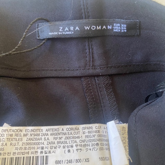 Zara Black Zippered Skirt With Velvet Trim Women’s XS - Picture 4 of 5